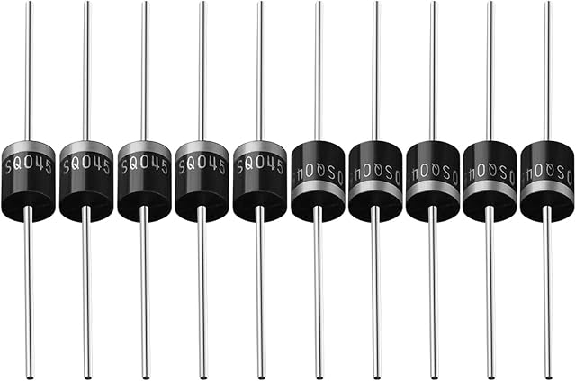 30 Pieces Schottky Diodes, 10SQ045 10A 45V Silicon Diode Barrier Rectifier Diode Electronic Components for Solar Panel (6CM, Black)