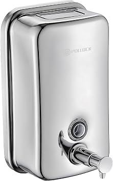 Commercial Soap Dispenser Wall Mounted, 27oz Stainless Steel Hand Soap Dsipenser, Liquid Manual Anti-Leak Pump Soap Dispenser, Rust-Proof Lining Liquid Hand Sanitizer Dispenser for Bathroom