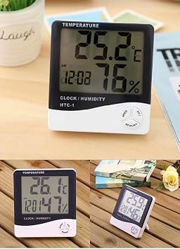 MR Nem Seviyesini Ölçen Gösteren Saat Takvim Özellikli 50 Dereceye Kadar Kusursuz Ölçen Oda Termostat Bebek Oda Termometresi I Dijital Oda Termometresi