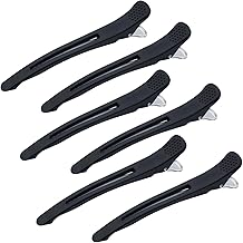 6 Pieces Hairpins, Non-Slip Hair Clips, Women's Hair Clips, Hair Clips with Silicone Band, No Bend Hair Clips, Duck Beak Hair Clips (Black)