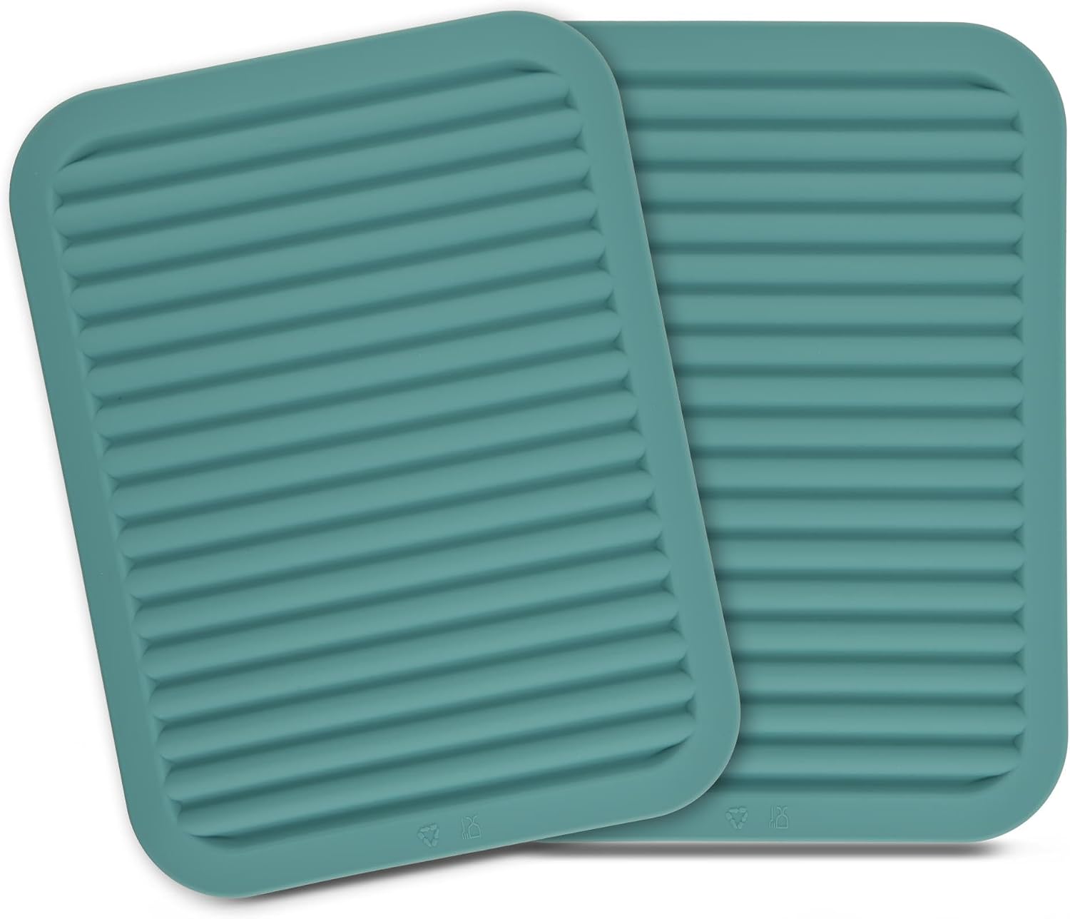 Trivets for Hot Dishes, Versatile Silicone Trivet Hot Pad for Kitchen, Dish Mat and Pot Holder for Counter, Heat Resistant Mat for Tabletop, Trivets for Hot Pots and Pans Set 2 Teal