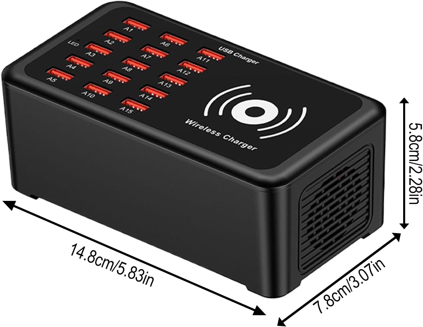 USB充電器 マルチポート | 15ポート 高速 携帯可能,急速充電ステーション 複数デバイス対応 | 大人 ティーン ノートパソコ