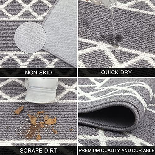 SHACOS Runner Rug for Hallway 50 x 150 cm Non Slip Carpet Runner Machine Washable Kitchen Runner Rug Absorbent Carpet Floor Mat Area Rug for Entrance Kitchen Laundry Room