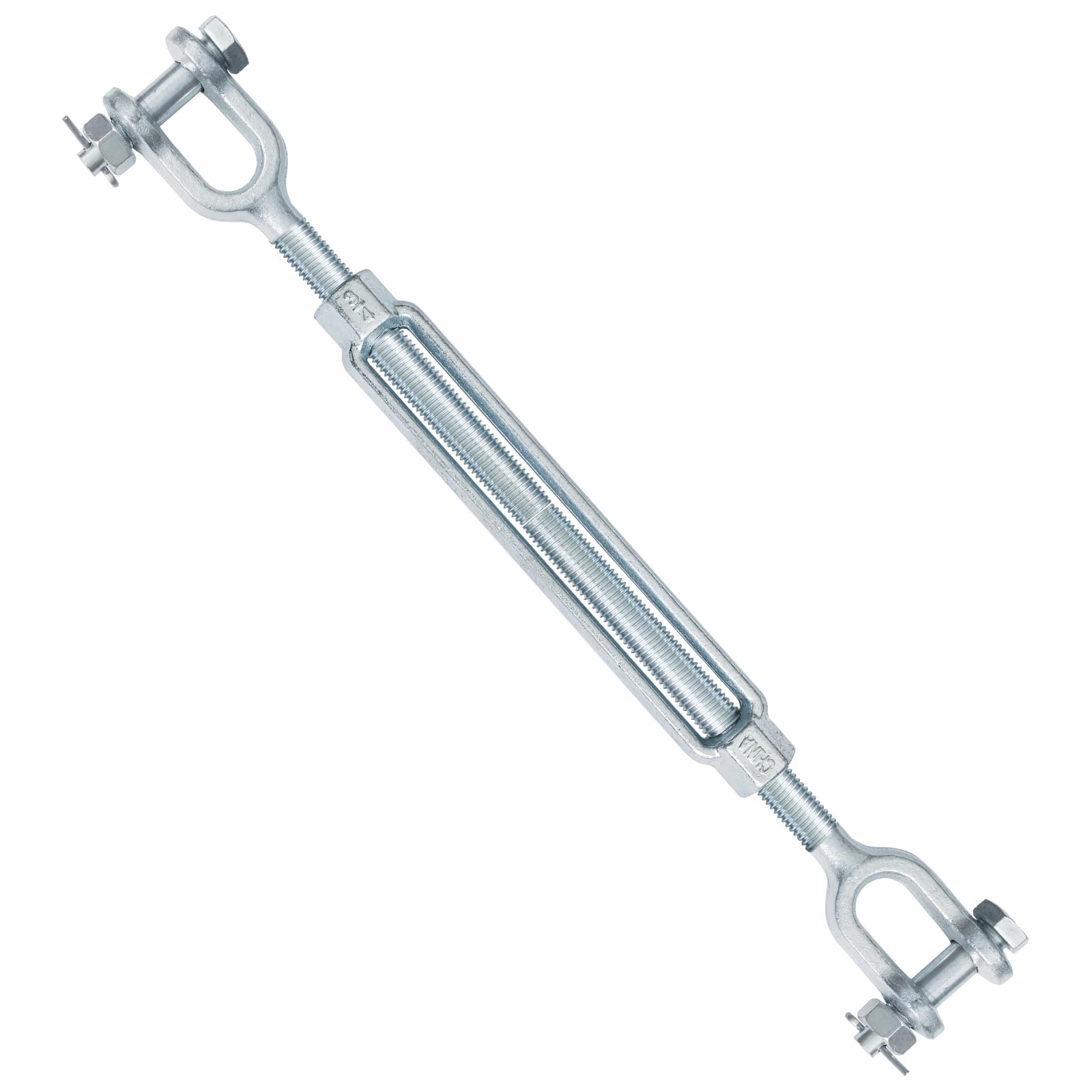 Jamiikury 3/4" Jaw Jaw Turnbuckle Galvanized Jaw and Jaw Turnbuckle, Jaw Jaw Closed Body Marine Turnbuckle Jaw, 8000lbs Working Load Limit, Durable