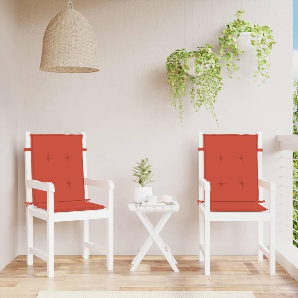 Möbel Wohnaccessoire Lowback Stuhlkissen 2 Stk. Melange Rot 100x50x4 cm Stoff Möbel