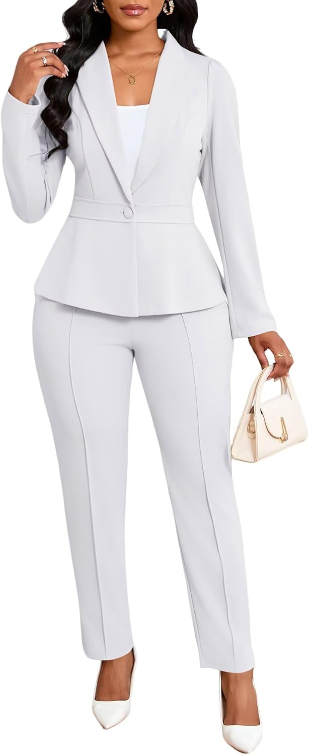 Ophestin Business Casual Outfits Blazers Set Pants Suits for Women 2 Piece Set Dressy Professional Work Office Clothes