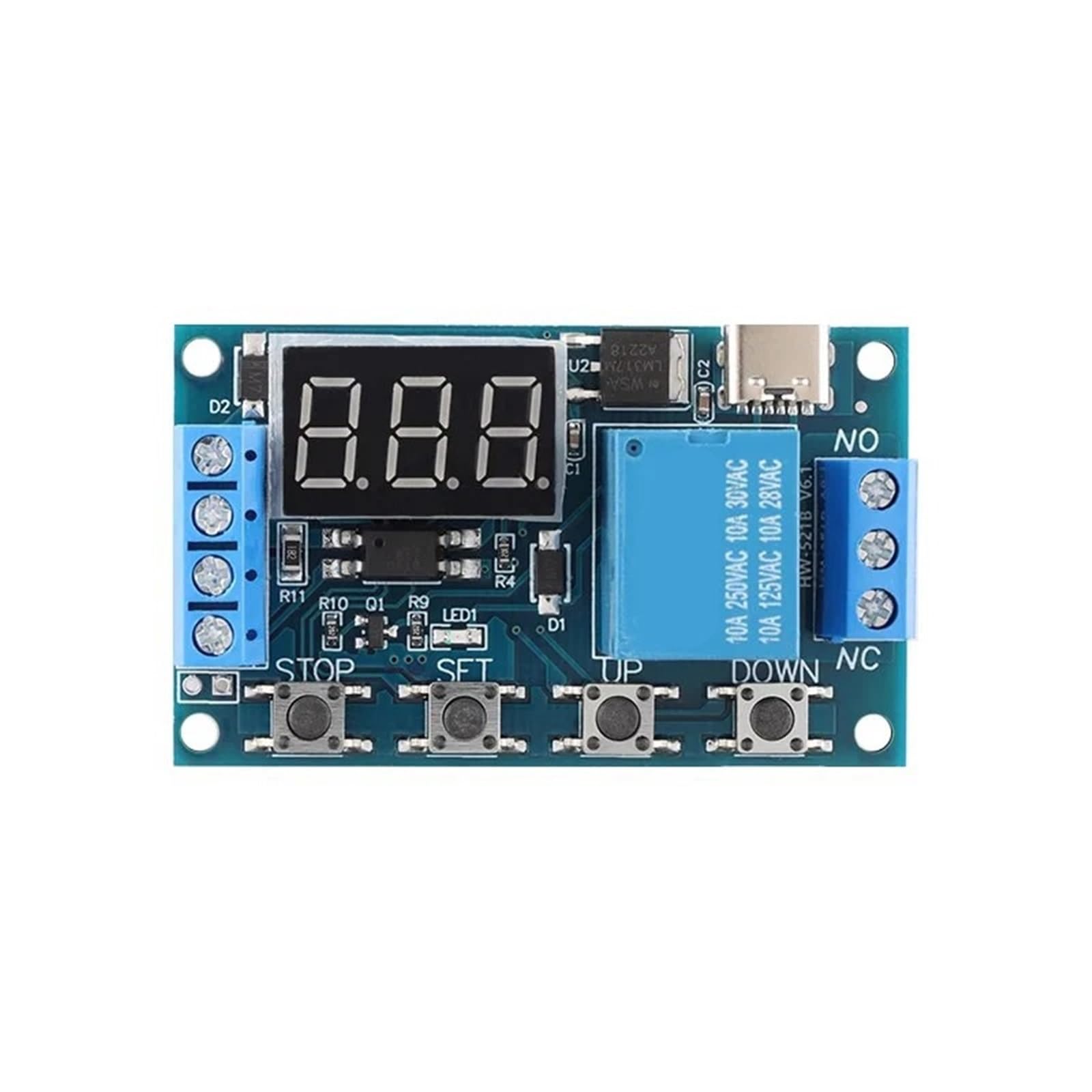 Modulo temporizador digital DC 5V 12V 24V con rele de retardo y ciclo de disparo programable 6