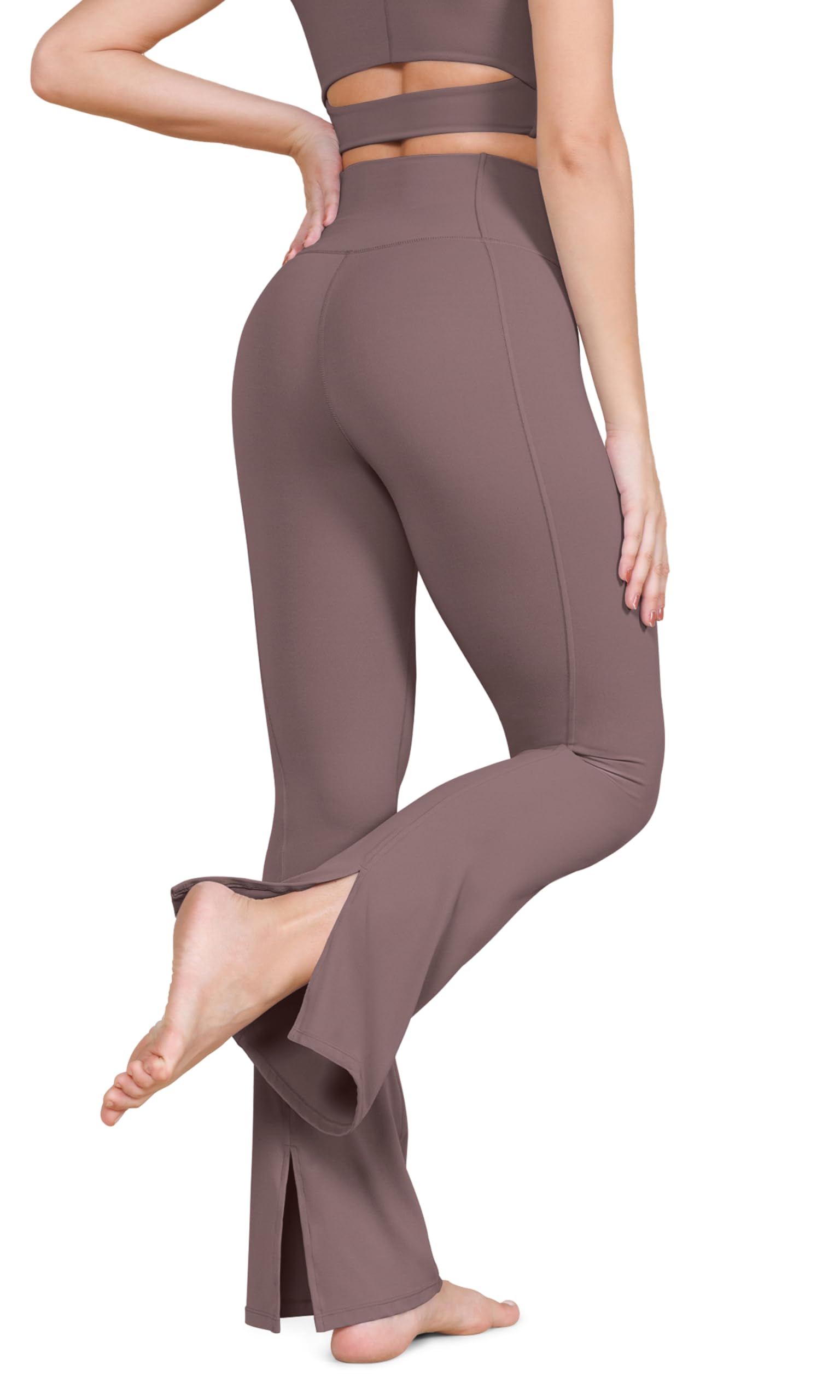 ODODOSCloud Feeling Split-Hem Flared Pants for Women 21"/ 29" /31" High Waisted Lounge Bootcut Yoga Pants