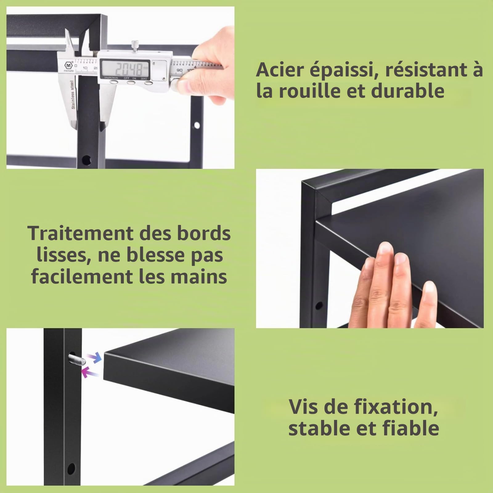 Étagère extensible pour four à micro-ondes avec 6 crochets pour planche à découper, support de rangement de cuisine