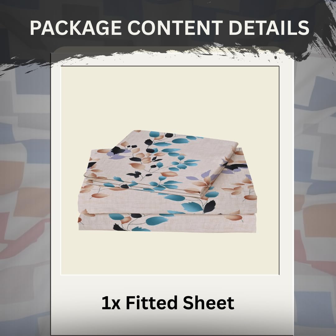 EverSoft Bedding 1PCS Floral Fitted Sheet Small Double Size Extra Deep 35cm Pocket 4ft Soft Breathable Printed Mattress Cover - Image 2