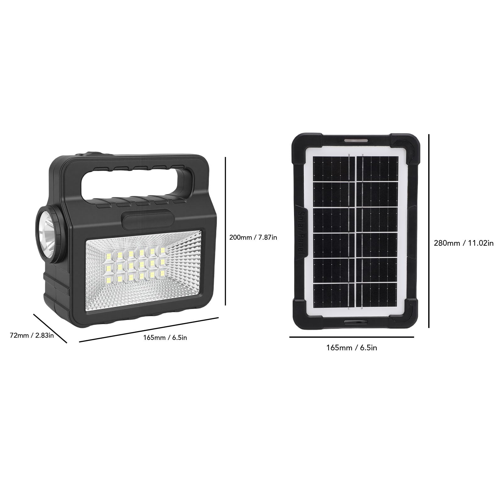 Tragbarer Solarstromgenerator, 6000-mAh-Solarladegerät-Kraftwerk, Tragbarer Solargenerator mit LED-Leuchten und Solarpanel für die Notfallunterstützung auf Dem Campingplatz