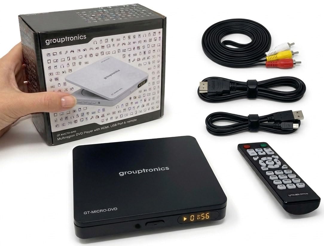Grouptronics Small Mini Multi Region HDMI DVD Player For TV – 1080p – Full Function Remote - LED Display – GT-MICRO-DVD-image-41