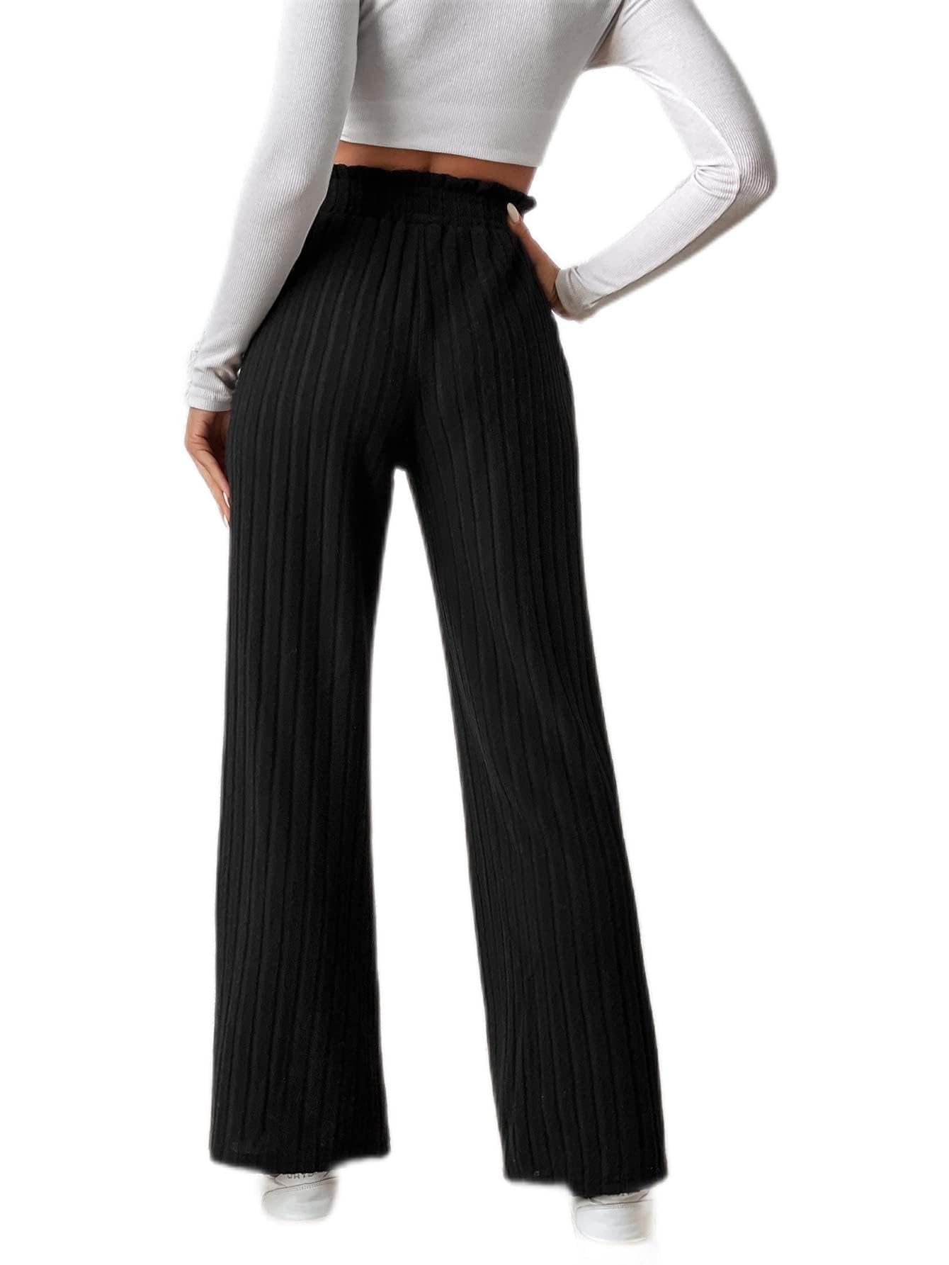 REDESYN Pants for Women Womens Pant High Waist Wide Leg Pants Pants Color Black Size Large