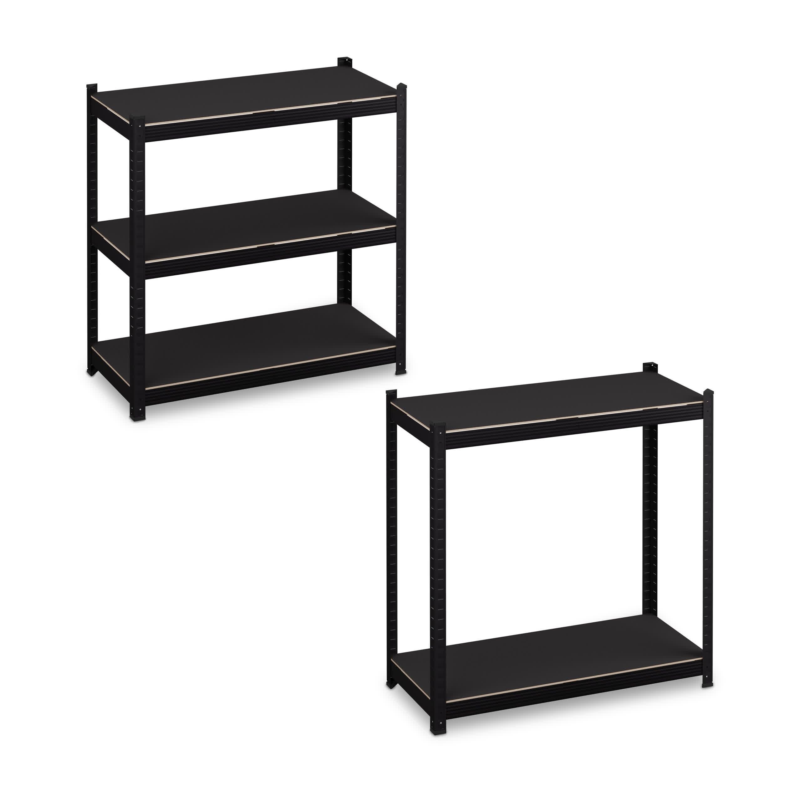 Relaxdays Estantería Metálica Cargas Pesadas, 180x90x40cm, 5 Baldas, hasta 875kg, Sótano, Garaje, Oficina, Acero, Negro