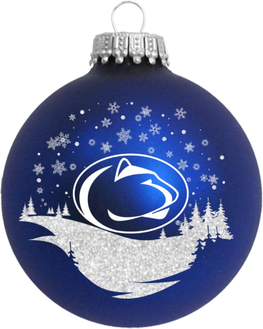 Penn State University Nittany Lions Glass Ornament, Blue