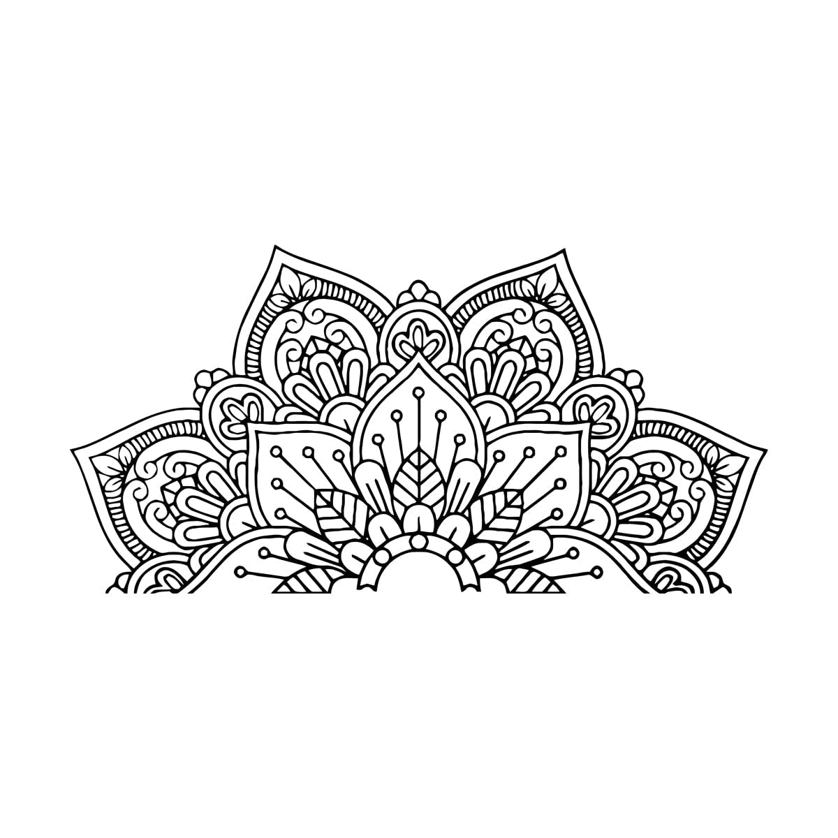Mandala Vinyl Wall Stickers Half Mandala Headboard Decals Bedroom Yoga Studio Meditation Room Home Decor Window Vinyl Small - 29x57cm — image 1