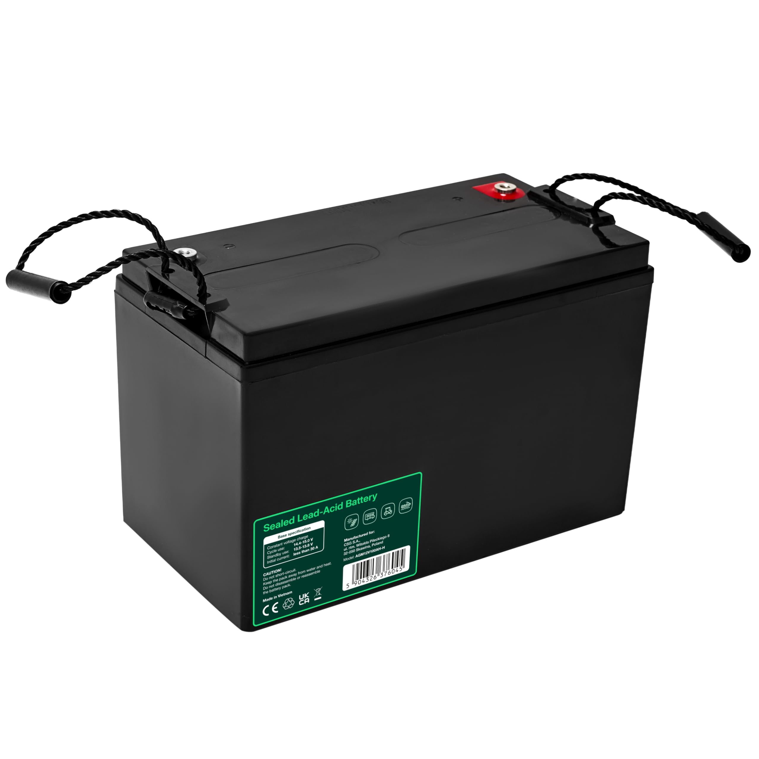 Batteria Greencell AGM VRLA 12 V 100 Ah – Batteria gel senza manutenzione per UPS, camper, sistemi di allarme, alimentazione di emergenza e applicazioni industriali, durevole, protezione IP54, alte