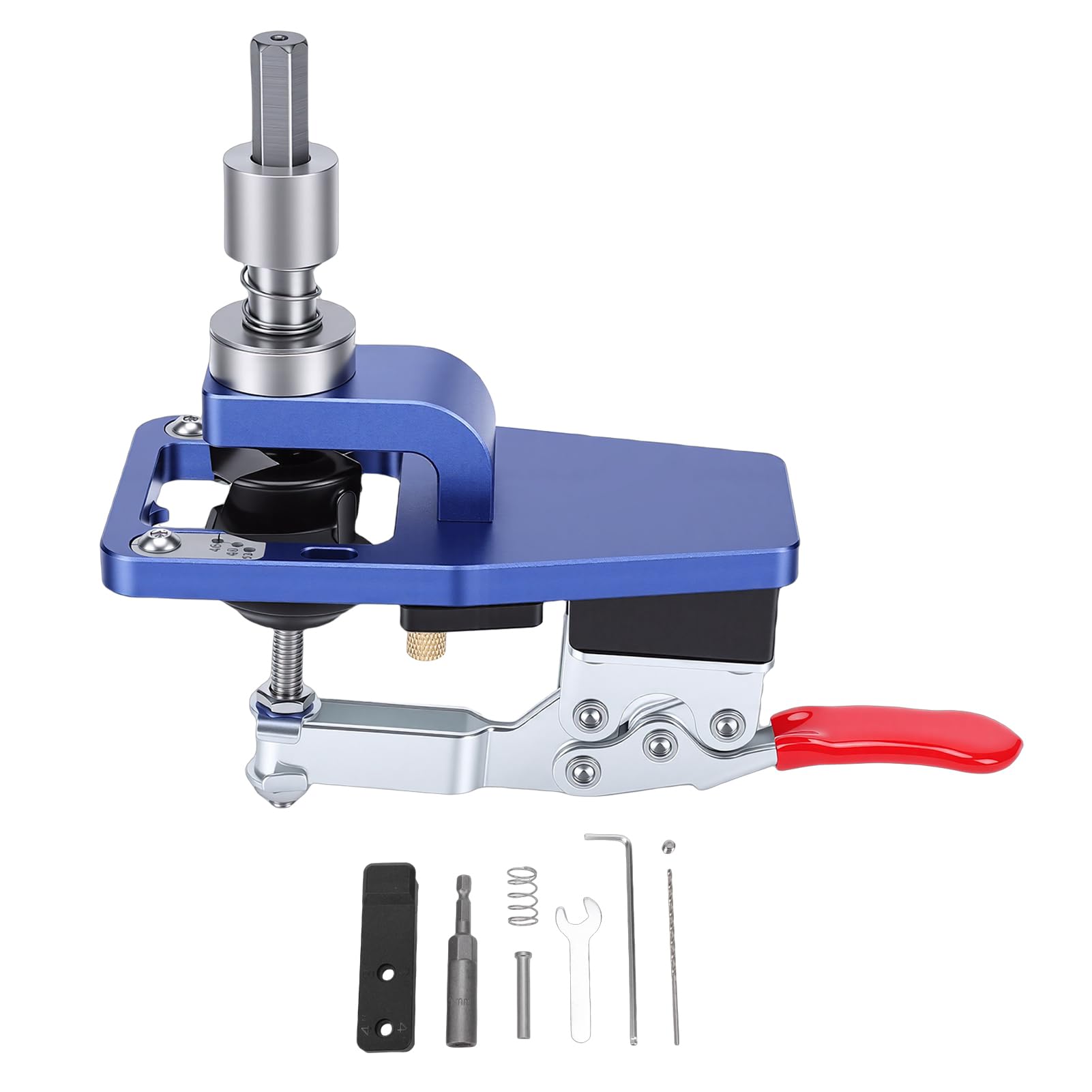 Guida per Trapano per Cerniera Regolabile in Lega di Alluminio Blu da 35 Mm, Strumento Accurato per Progetti di Lavorazione del Legno Mobili, Adatto per Cerniere di ante di