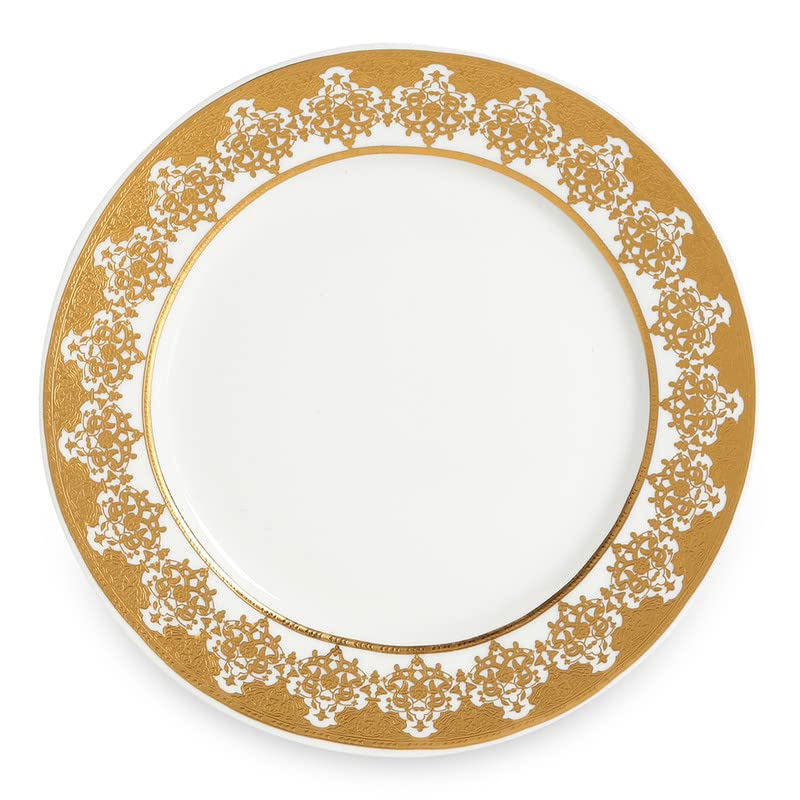 Homes r us Nadia Side Plate, Gold & White – 20 cms