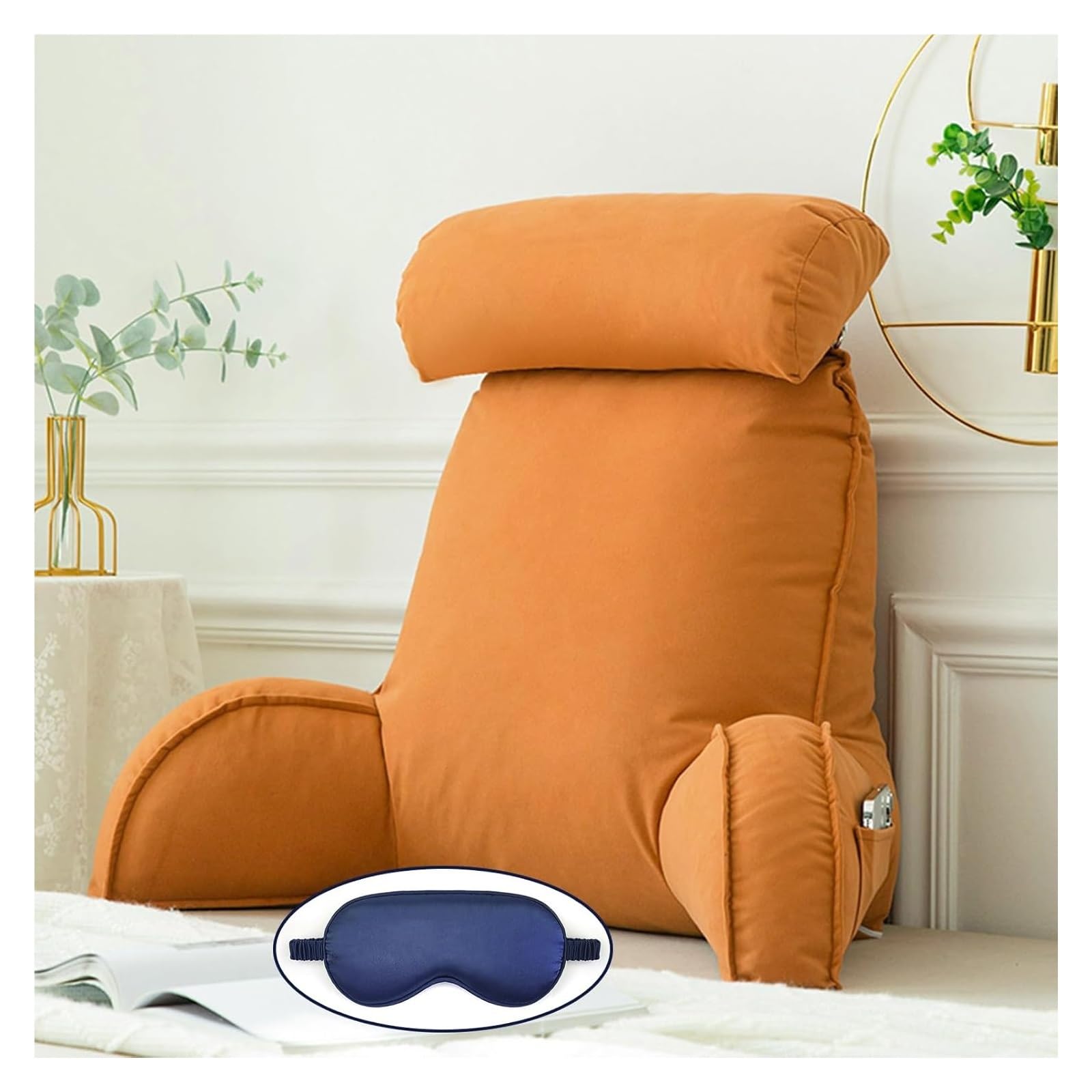Iulgfsc Four Seasons Dream Orange Reading Pillow， Reading Pillow With Arm Support,Lumbar Cushion
