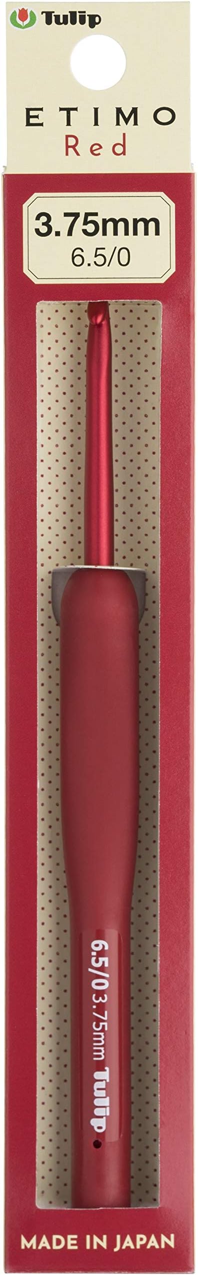 Etimo Red Crochet Hook W/Cushion Grip-3.75mm