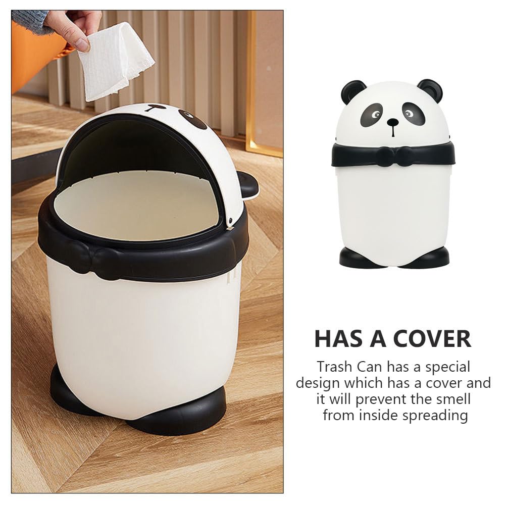 Happyyami Simpatico Cestino Della Spazzatura A Forma Di Panda Cestino Cartoni Animati Cestino Della Spazzatura Di Plastica Bidoni Della Spazzatura Con Coperchio Per Bagno Cucina Ufficio