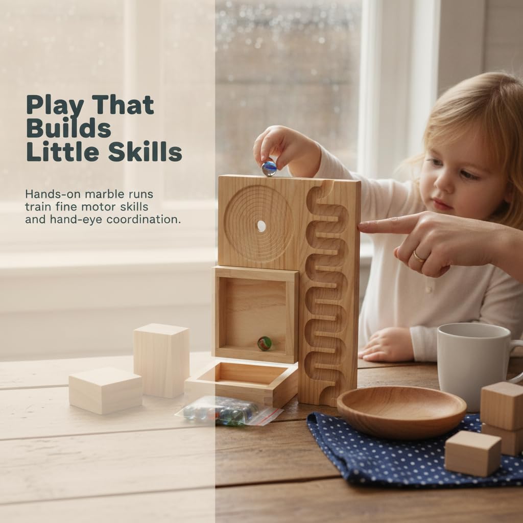 Pista per Biglie Legno, Gioco Educativo