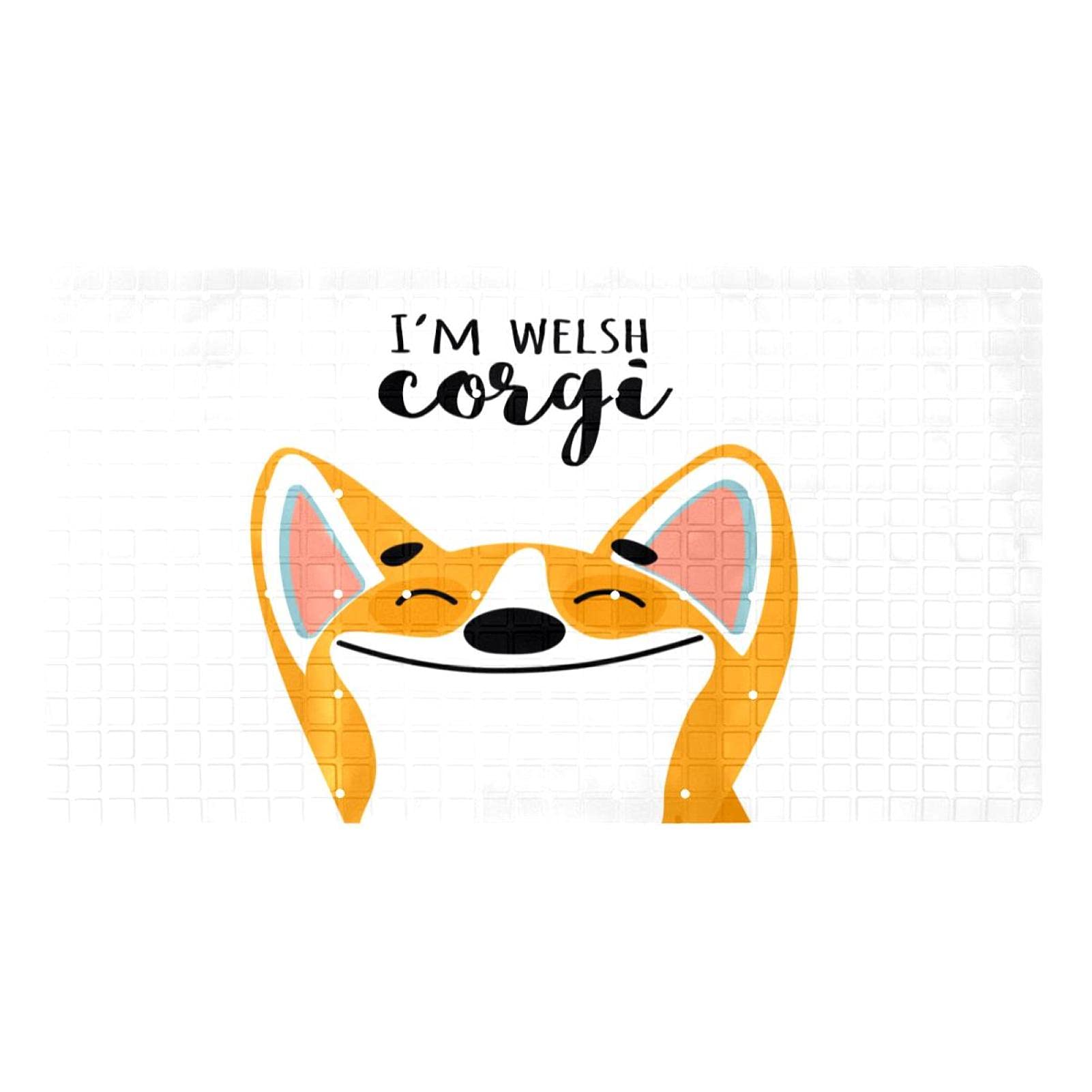 Tapis de bain corgi anti glisse pour douche et baignoire familiale