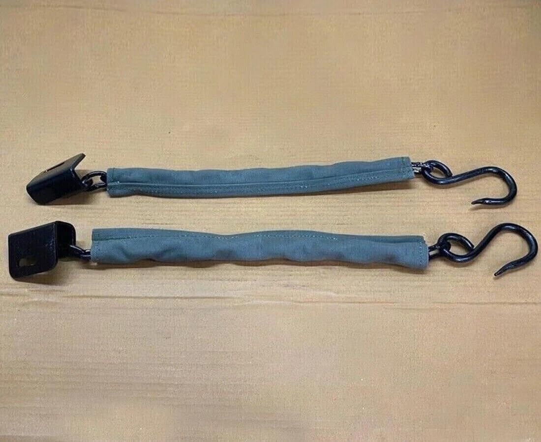 Tailgate Chain Kit Compatible, CJ2A, CJ3A, CJ3B, CJ5 – Includes Back Door Chains, Brackets & Canvas Covers | Color May Vary