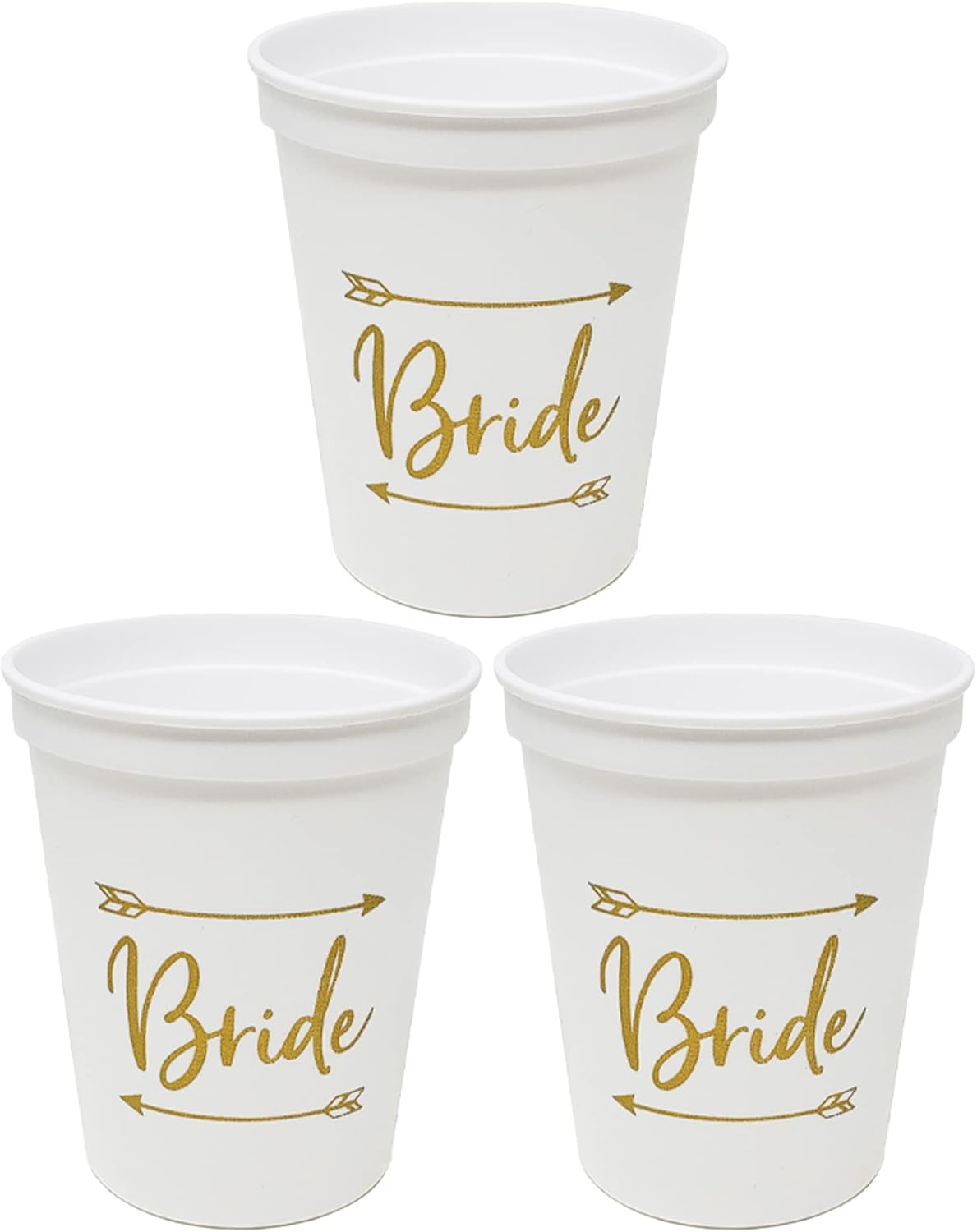 Funky Junque Bachelorette Party Cups - 20 Pack - 2 Bride (White/Gold) & 18 Bride Tribe (Black/Gold)