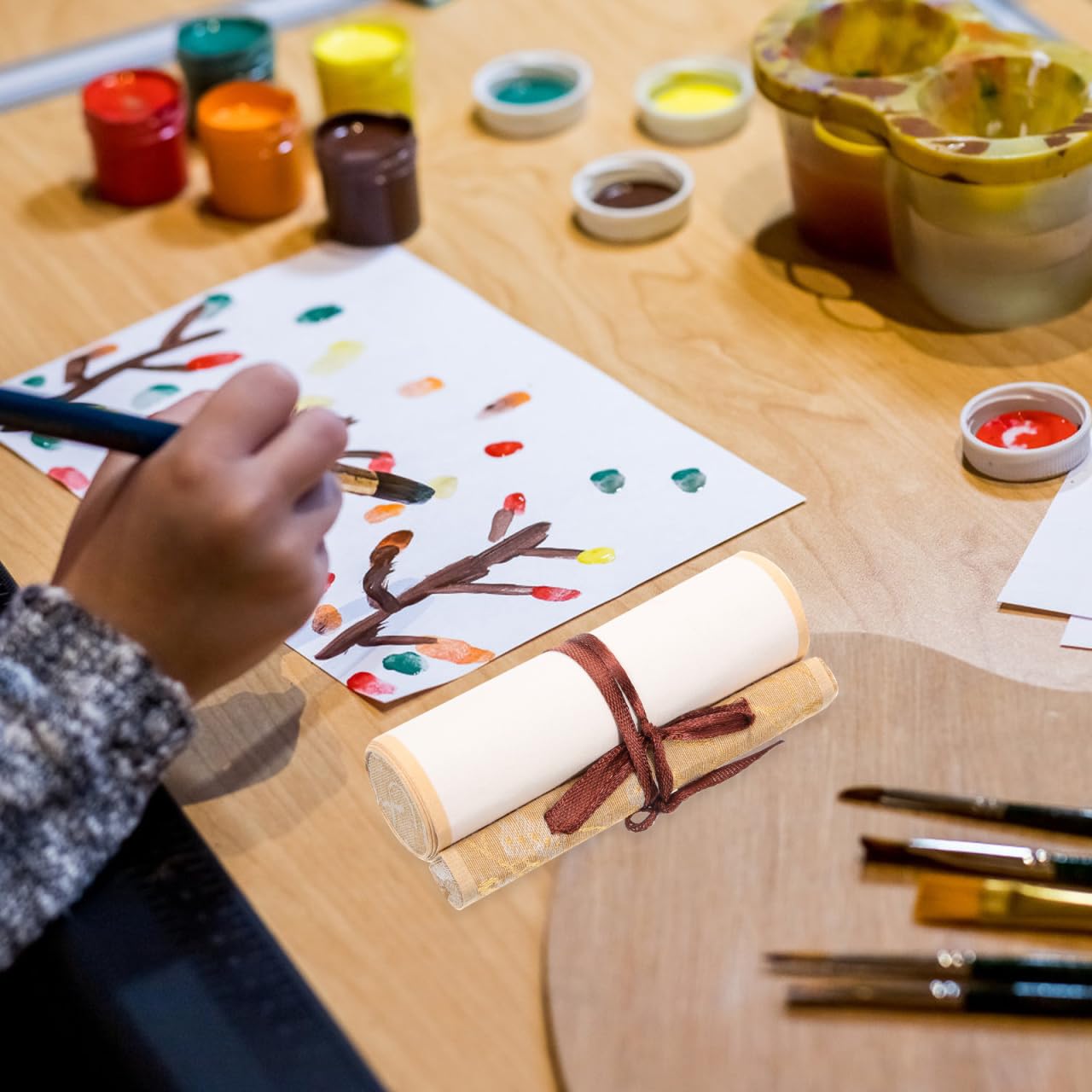 STOBAZA Pergamino De Caligrafía Chino – Papel Xuan Enrollable Vintage Para Pintura Y Escritura, Incluye Caja De Almacenamiento Y Decoración De Pared