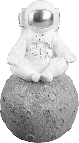 Estatuas de astronauta y planeta escultura ornamento de escritorio Accesorios de escritorio Decoración de mesa Monedas Banco Sit