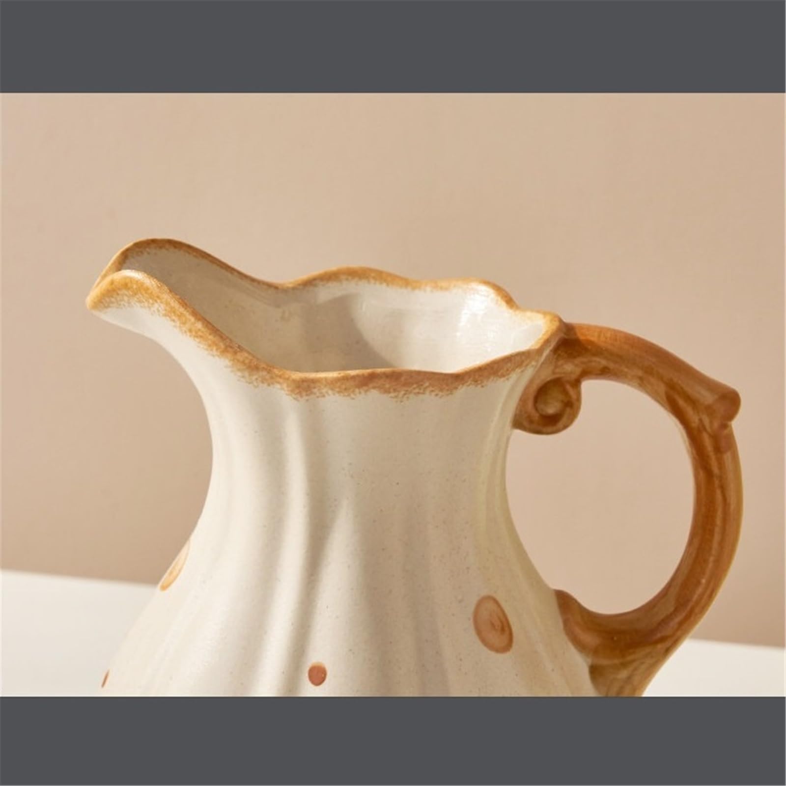 Dekorative Vintage Gepunktete Krug-Keramikvase 22 cm