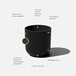 Veradek Mason Series Planteur de Lima - Planteur rond pour porch/jardin intérieur ou extérieur , fabriqué en plastique-stone composite avec trous de drainage , Décor moderne pour les sucents, fleurs, petites plantes