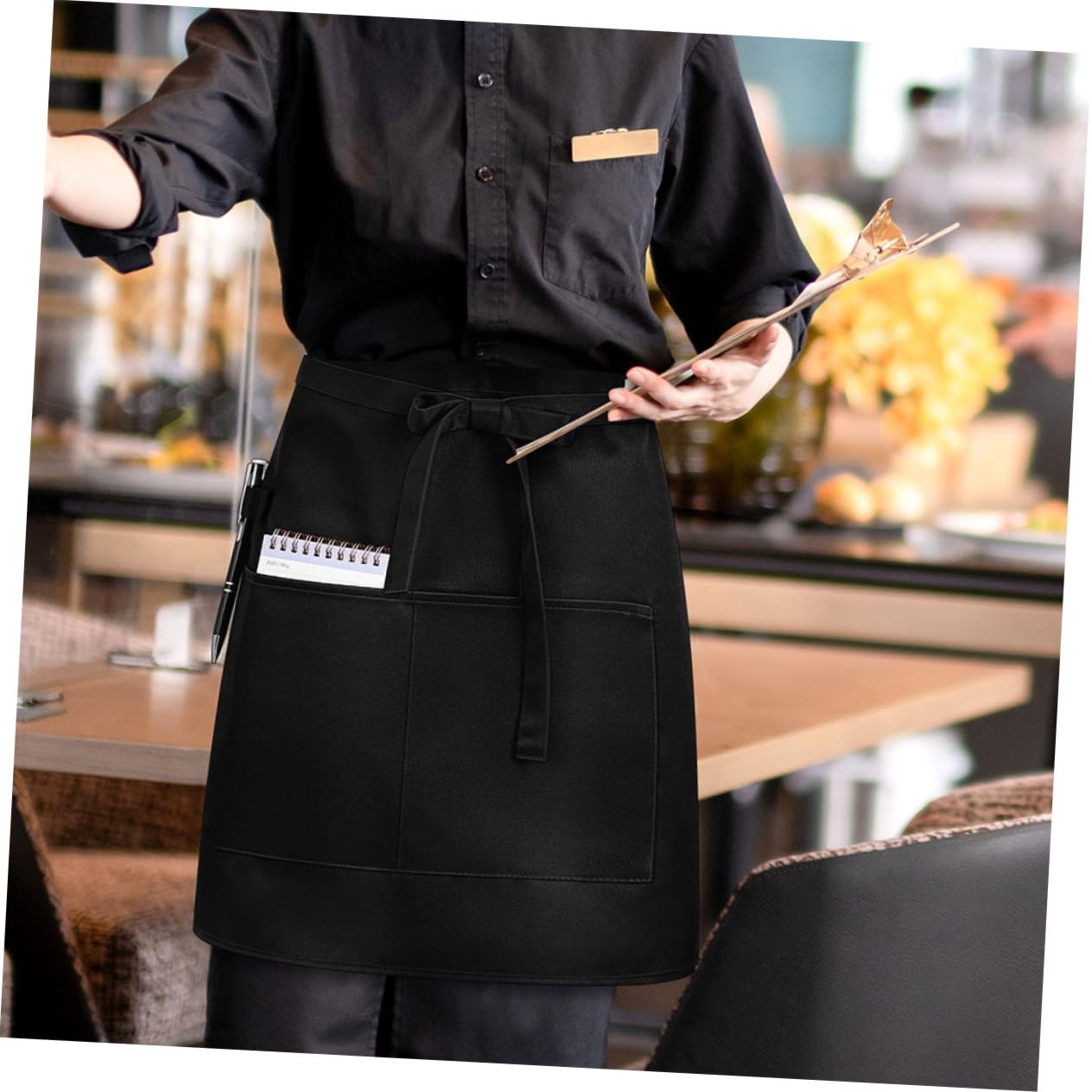 Cabilock 5 Piezas Delantal de Cintura para y Camareras Elegante para Cafeterías y Restaurantes Correa Larga para
