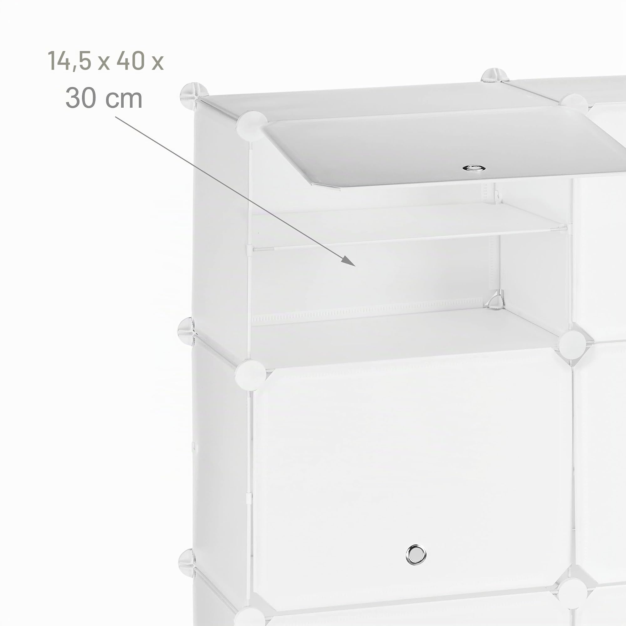 Relaxdays Schuhschrank, 24 Fächer mit Türen, Regalsystem für Schuhe, weiß