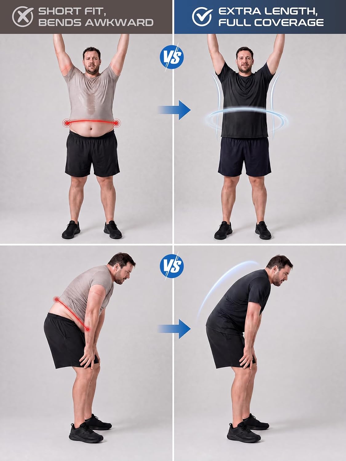 Men’s Big and Tall Shirts Cooling Quick Dry Wicking Workout Athletic Lightweight Short Sleeve Loose Fit T-Shirt