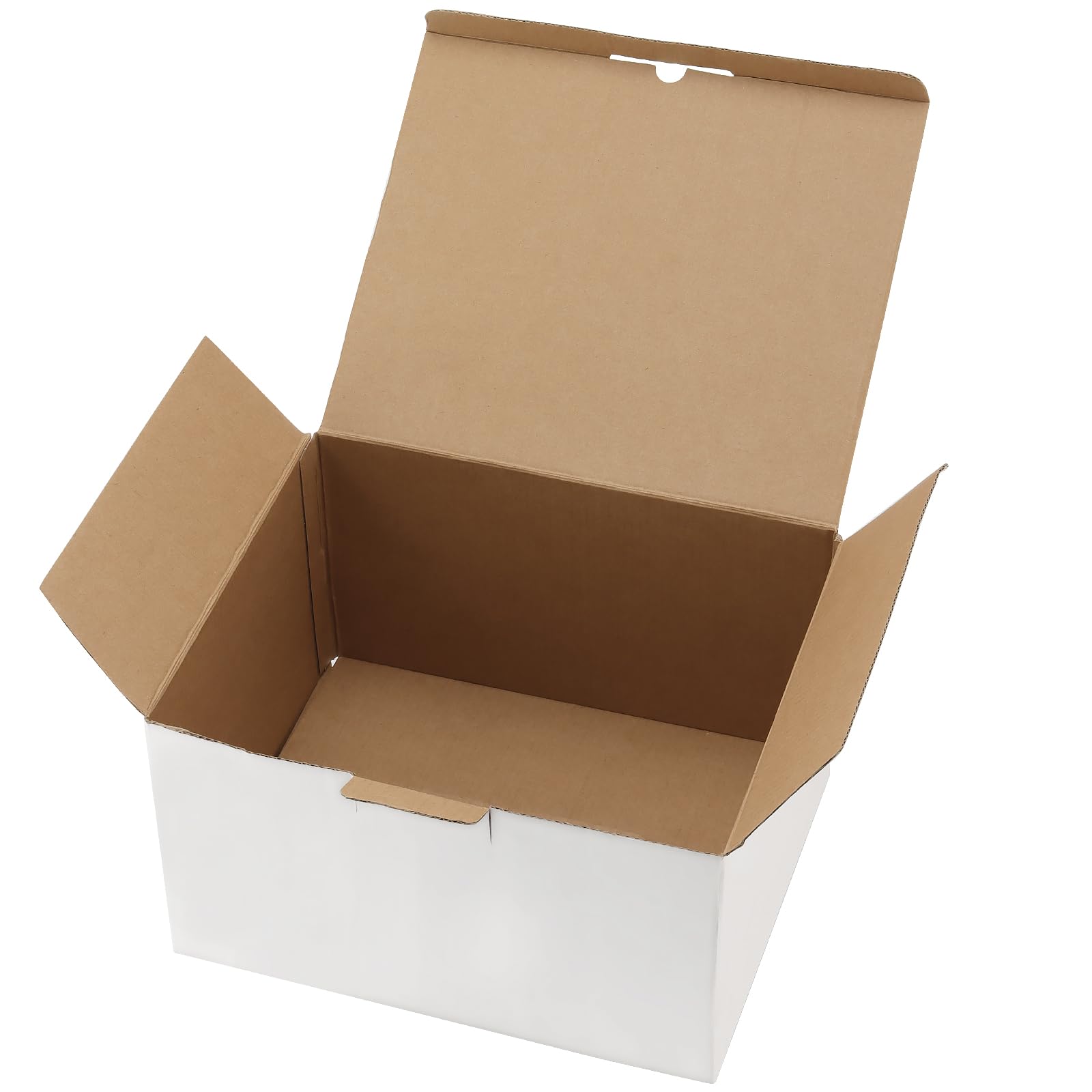 Caja de cartón blanco de 25,5 x 21 x 14,5 cm, 15 cajas de envío corrugadas