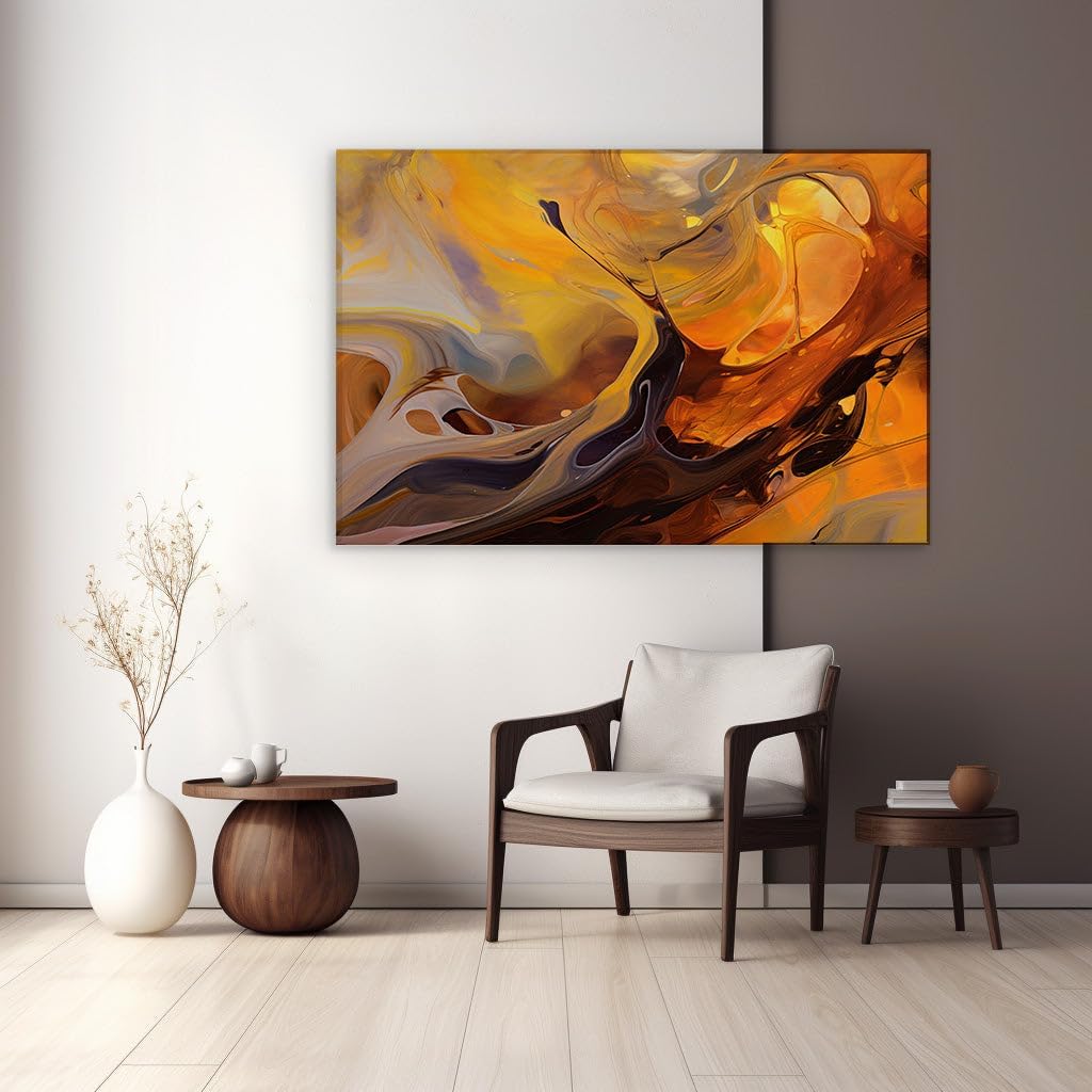 Canvas for Living room. Dancing Hues of Vigor: Capturing Movement in a Vivid Abstract Spectacle, 27 x 18 inch Canvas Wall Art - Contemporary Masterpieces - Modern Home Decor - 69x46 cm (27x18 inch)