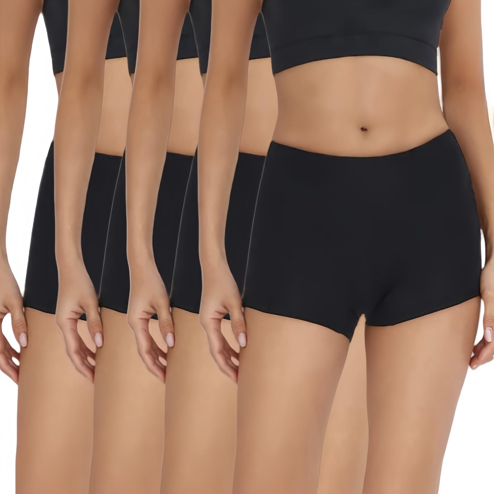 flintronicWomen's Boxer Briefs, Anti-Chafing Boyshort Panties, Breathable Knickers, Soft Comfortable Boxer Shorts for Under Skirt