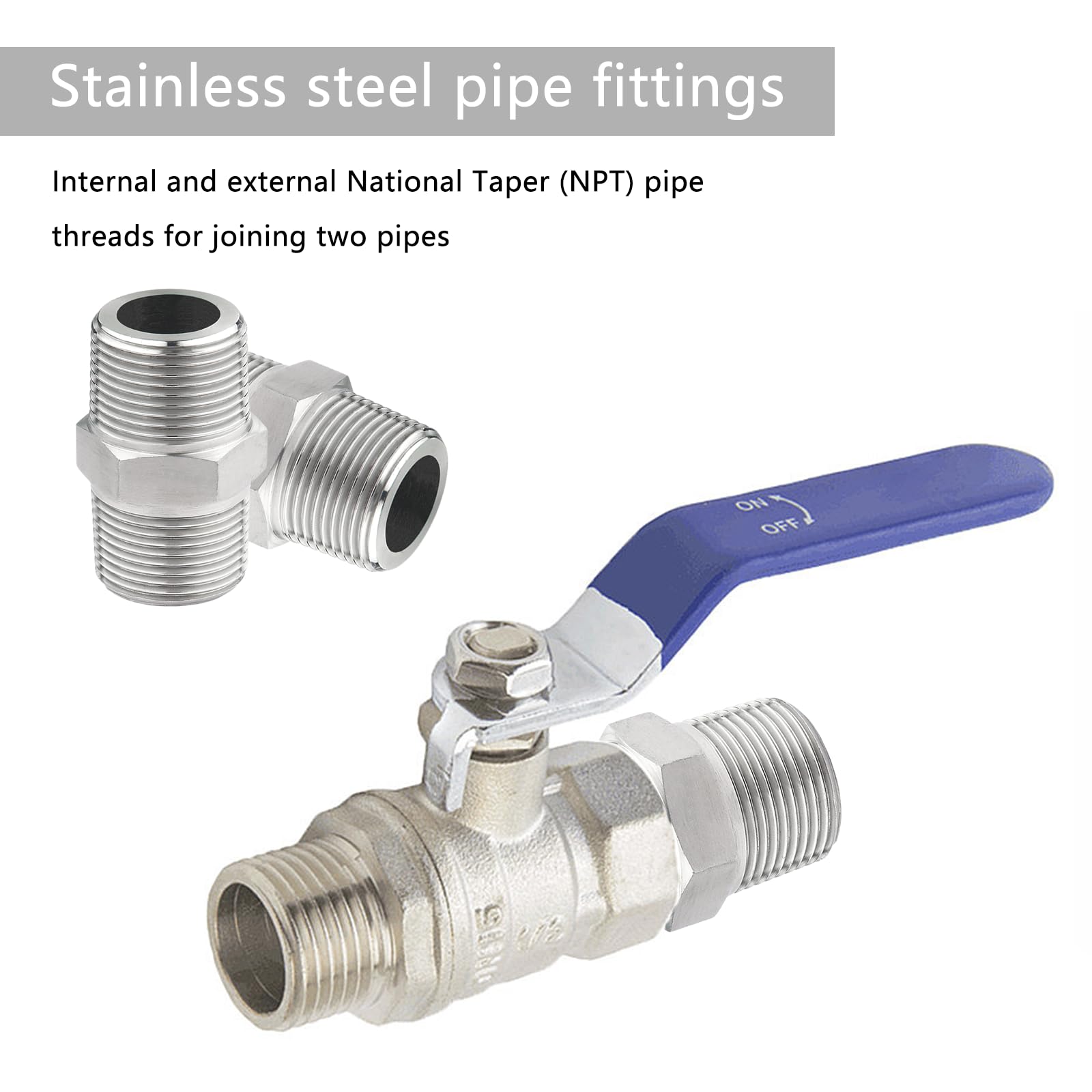 Slangaansluiting, 1/2 inch, 2 stuks, dubbele nippel, 1/2 inch Slangaansluiting, 1/2 inch, 2 stuks, dubbele nippel, 1/2 inch