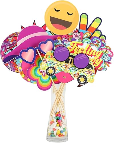 Miniatura 5 de Accesorios para cabina de fotos de los años 70, 41 piezas de accesorios de cabina de fotos de discoteca, decoraciones de fiesta de Tvorvik 70,