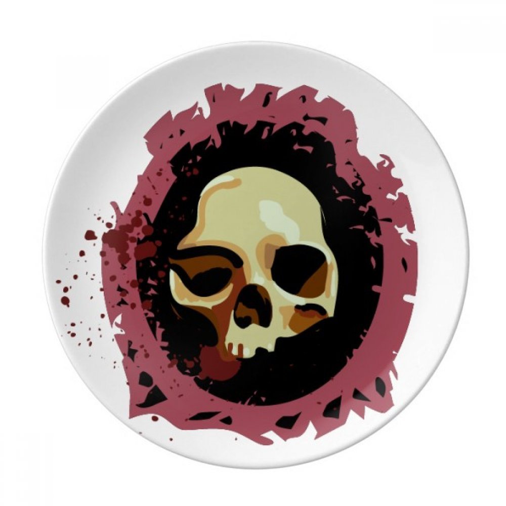Crâne Ronde Réaliste assiette à dessert de 21cm pour table Halloween