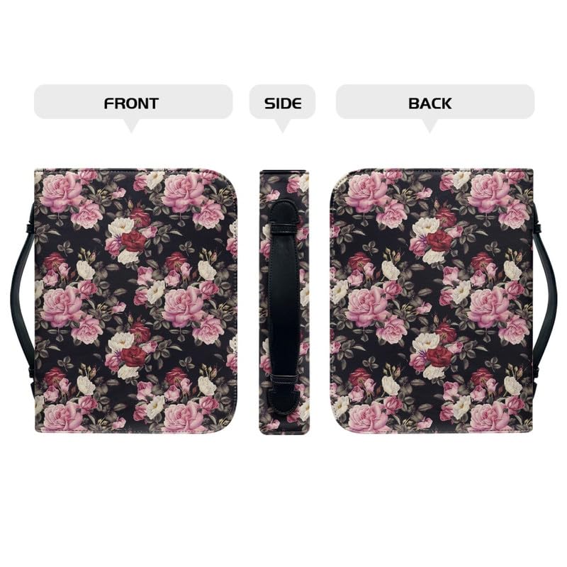 Garronmavis Peony Flowers Men-Bible Cover Peonies Painting Stylish Carrying Bag Retro Arts Church Study Book Carrier - M - Image 4