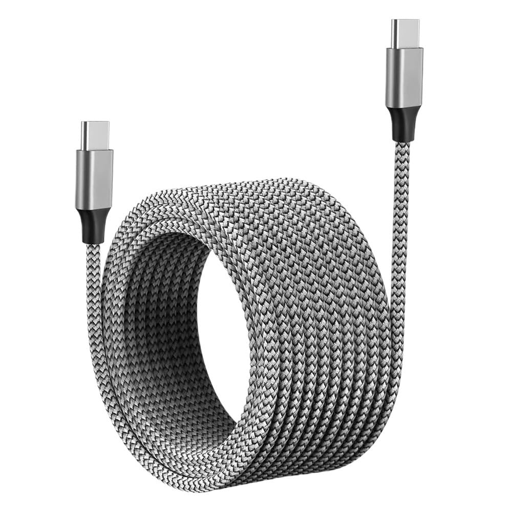 Cable de carga rápida tipo C PD de 60 W, tipo C, 300 cm, 5 m, 8 m, 10 m, cable de datos extensible (gris, 300 cm)