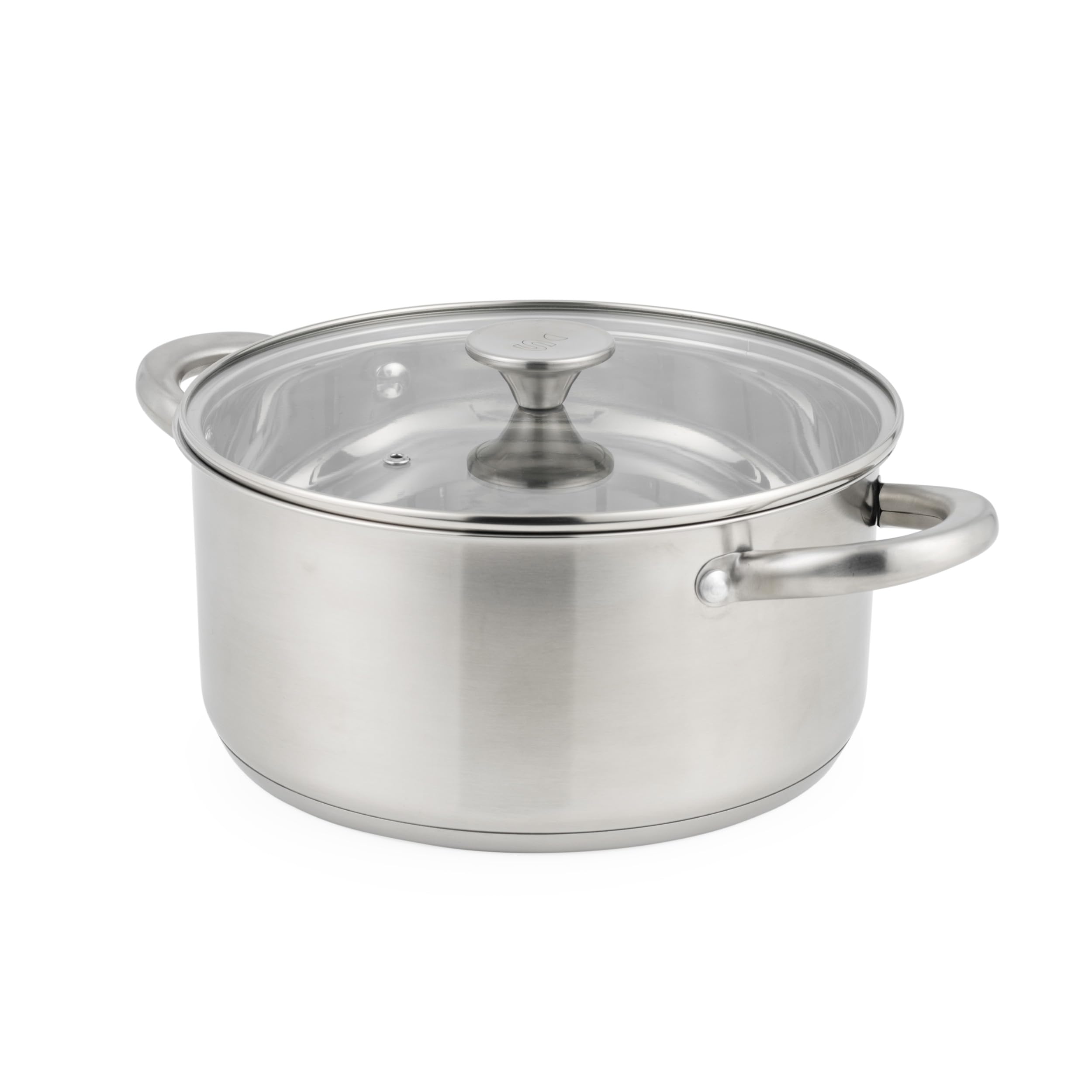 Salter Signature Zestaw garnków ze stali nierdzewnej, 6-częściowy, indukcja | Garnki 14/16/18/20 cm z pokrywkami z hartowanego szkła, patelnia 24 cm, garnek 24 cm, kapsułowe dno, można myć w zmywarce