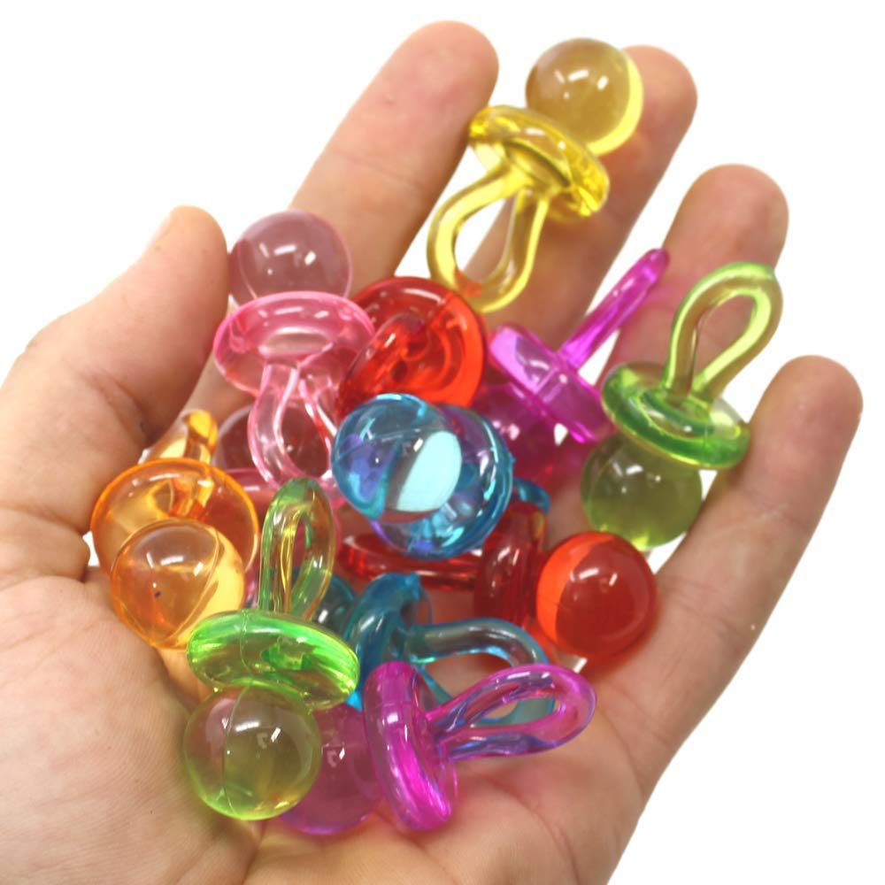 Bonka Bird Toys 1694 pk12 Colorful Acrylic Pacifier Parrot Budgie Lovebirds Cockatiel Foot Beak