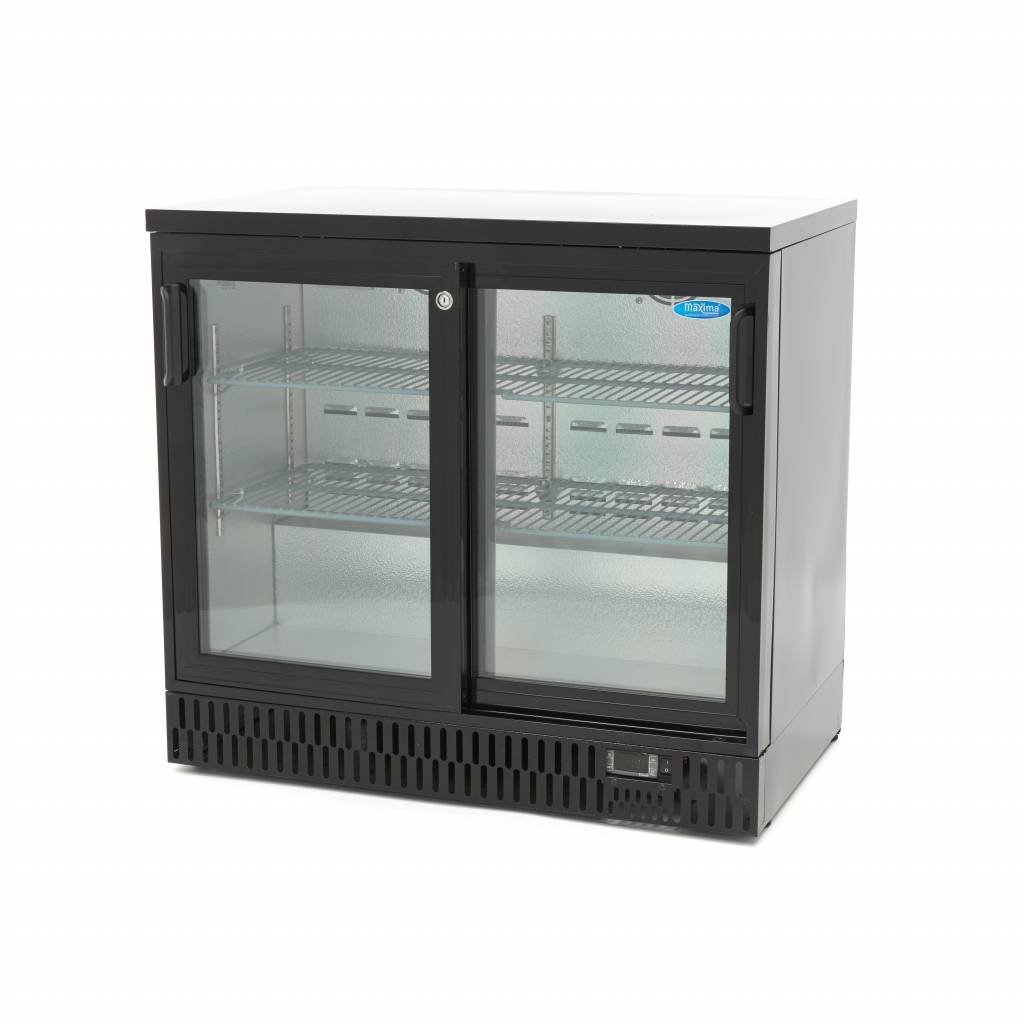 Maxima Kitchen Equipment Deluxe Bar Cooler/Display/Raffreddatore per bottiglia 2 Porte scorrevoli