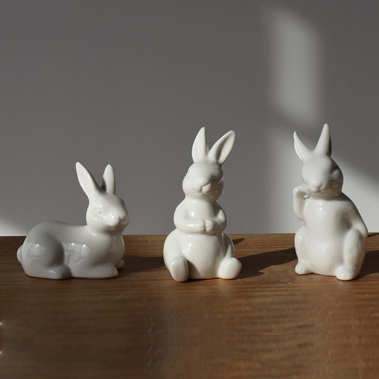 soulnioi White Bunny Figurine Easter Bunny Rabbits Easter Decor,Easter Tabletop Decoration,Ceramic Rabbit Figurines Statues For Wedding,Home,Office,Party Decor - Image 4
