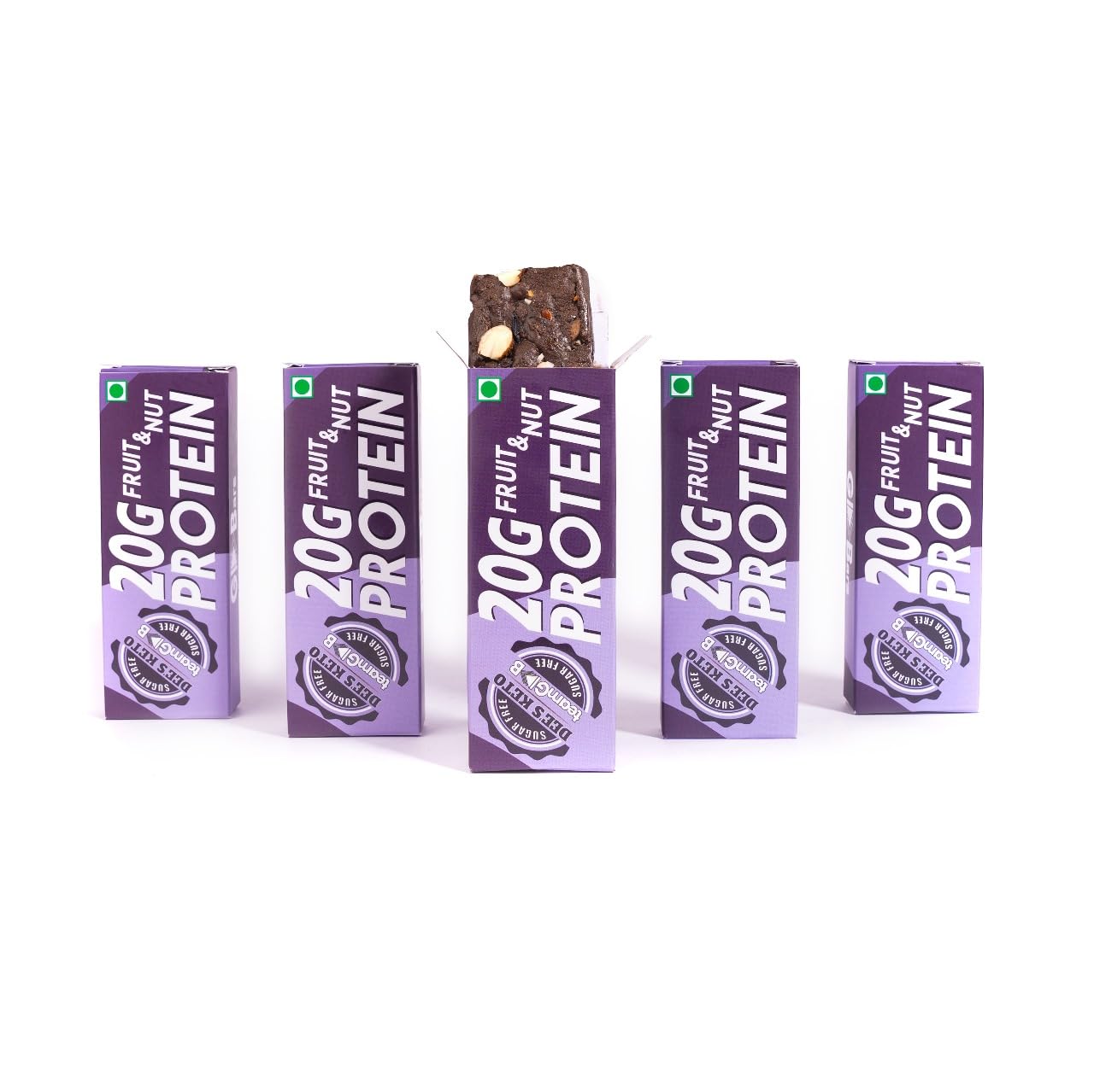DEE'S KETO Fruit & Nut 20g Protein Bars | Pack of 5 | Each bar of 65gm